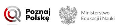 logo programu polznaj polskę - lupa w okręgu oraz polski orzeł